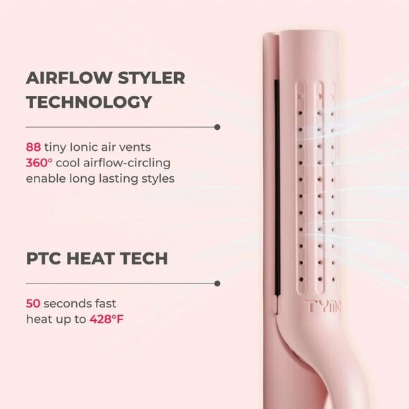 Tymo Airflow Styler 2 in 1 Hair Straightener & Curler Ceramic Flat Iron Pink EUC - Picture 8 of 11